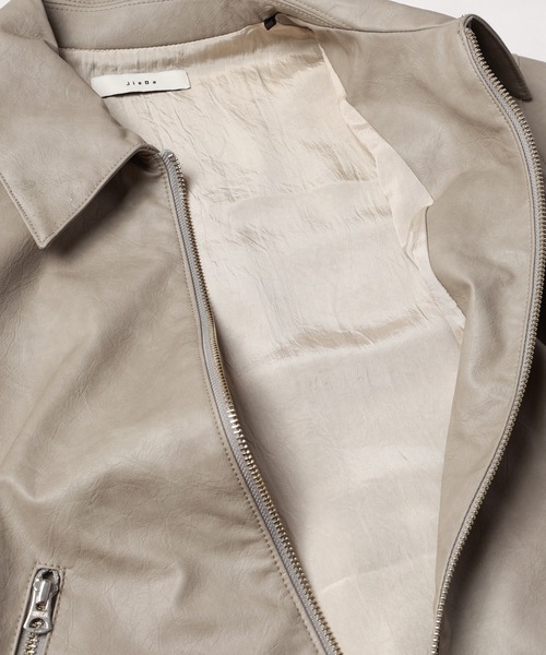 Jieda（ジエダ）の「VEGAN LEATHER JACKET（ライダースジャケット・メンズ・グレー/ブラック・1/2）」の10枚目の写真