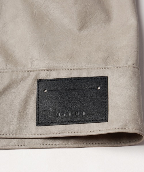 Jieda（ジエダ）の「VEGAN LEATHER JACKET（ライダースジャケット・メンズ・グレー/ブラック・1/2）」の9枚目の写真
