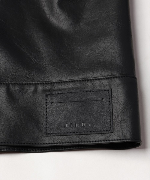 Jieda（ジエダ）の「VEGAN LEATHER JACKET（ライダースジャケット・メンズ・グレー/ブラック・1/2）」の3枚目の写真