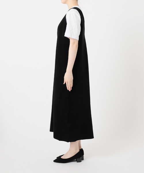 イエナ　ベロアニットIラインワンピース　ブラック IENA（イエナ）の「ベロアニットIラインワンピース（ワンピース）」 - WEAR