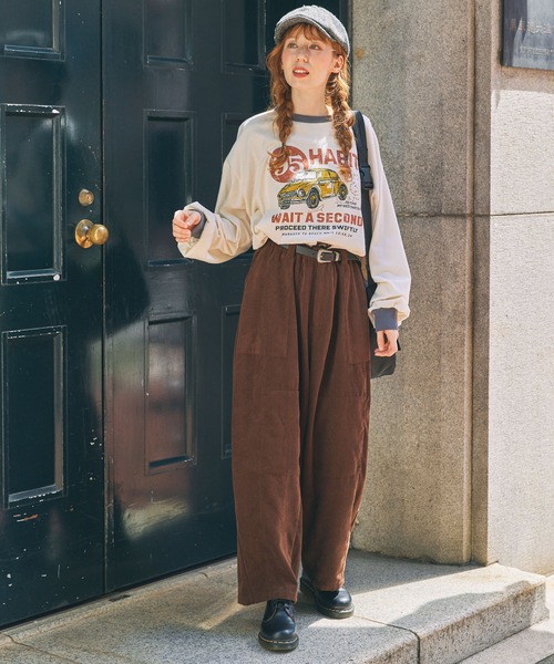 MONO-MART LADY'S（モノマートレディース）の「コーデュロイ ファティーグパンツ（その他パンツ・レディース・アイボリー/ブラウン/ネイビー/ブラック/カーキ/ベージュ・S/M）」の19枚目の写真