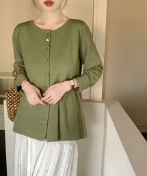 ECLIN（エクラン）の「ペプラムフレア切替ニットカーディガン（カーディガン/ボレロ）」