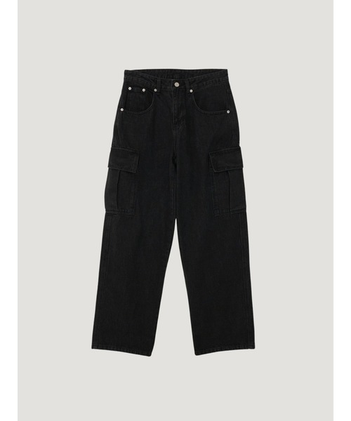 Bargiee(バージー)の「ワイドデニム カーゴパンツ(カーゴパンツ・メンズ・ライトインディゴブルー/ブラック・LARGE/MEDIUM)」の8枚目の写真