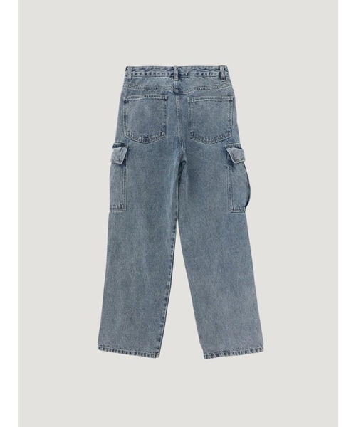 Bargiee(バージー)の「ワイドデニム カーゴパンツ(カーゴパンツ・メンズ・ライトインディゴブルー/ブラック・LARGE/MEDIUM)」の11枚目の写真