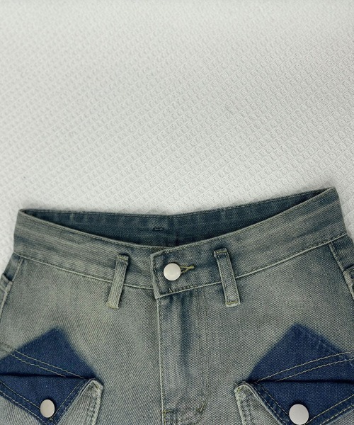 Miniministore(ミニミニストア)の「ロールアップ デニムショートパンツ 美脚(デニムパンツ・レディース・ブルーグレー・L/S/XL/M)」の13枚目の写真
