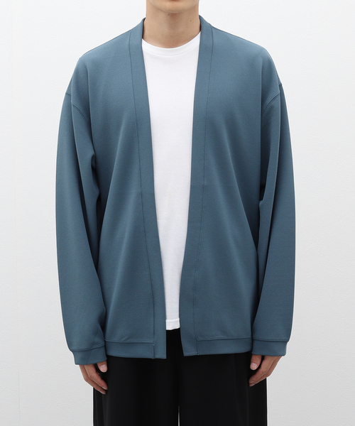 JOURNAL STANDARD（ジャーナルスタンダード）の「クレープウィーブ ボタンレスカーディガン（カーディガン/ボレロ・メンズ・グレー/ブラック/サックスブルー/ウッド・SMALL/MEDIUM/LARGE）」の4枚目の写真