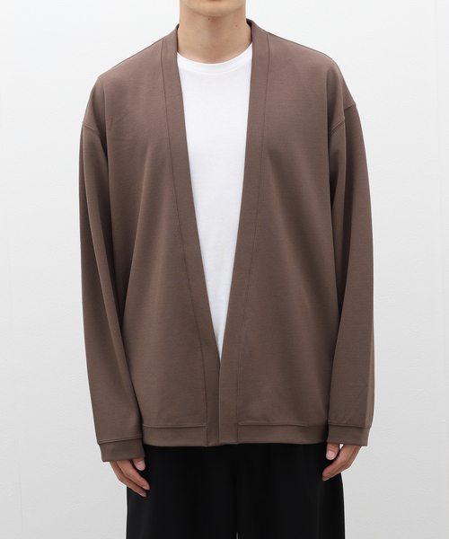 JOURNAL STANDARD（ジャーナルスタンダード）の「クレープウィーブ ボタンレスカーディガン（カーディガン/ボレロ・メンズ・グレー/ブラック/サックスブルー/ウッド・SMALL/MEDIUM/LARGE）」の3枚目の写真