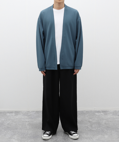 JOURNAL STANDARD（ジャーナルスタンダード）の「クレープウィーブ ボタンレスカーディガン（カーディガン/ボレロ・メンズ・グレー/ブラック/サックスブルー/ウッド・SMALL/MEDIUM/LARGE）」の8枚目の写真