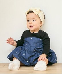 petit main | 【リンク】リボン刺繍ワンピロンパース(ロンパース)