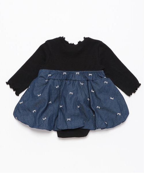 petit main（プティマイン）の「【リンク】リボン刺繍ワンピロンパース（ロンパース・キッズ・アイボリー/ネイビー・70cm/80ｃｍ）」の17枚目の写真