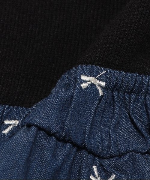 petit main（プティマイン）の「【リンク】リボン刺繍ワンピロンパース（ロンパース・キッズ・アイボリー/ネイビー・70cm/80ｃｍ）」の12枚目の写真