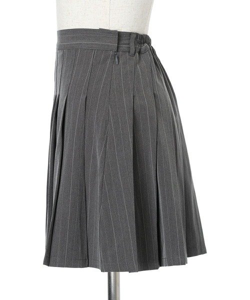 F i.n.t(フィント)の「【セットアップ対応】レジメストライププリーツミニスカート/fint(スカート・レディース・グレー×ホワイト/ブラウン・FREE)」の3枚目の写真