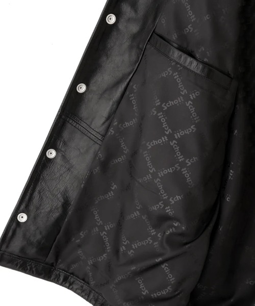 Schott Leather coach jkt 新品 タグ付 ショット Schott LEATHER COACH JACKET （ブラック