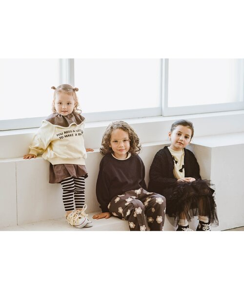 p.premier（ピードットプルミエ）の「たくさんリボンのプルオーバー（Tシャツ/カットソー・キッズ・チャコール/オフホワイト・90/100/110/120/80/130/140）」の10枚目の写真