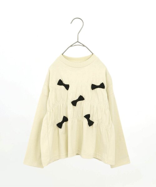 p.premier（ピードットプルミエ）の「たくさんリボンのプルオーバー（Tシャツ/カットソー・キッズ・チャコール/オフホワイト・90/100/110/120/80/130/140）」の14枚目の写真