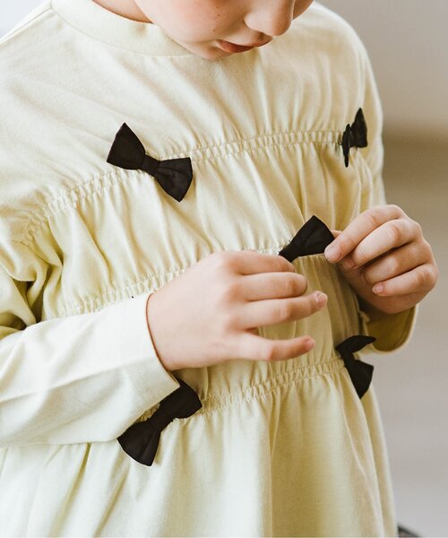 p.premier（ピードットプルミエ）の「たくさんリボンのプルオーバー（Tシャツ/カットソー・キッズ・チャコール/オフホワイト・90/100/110/120/80/130/140）」の17枚目の写真