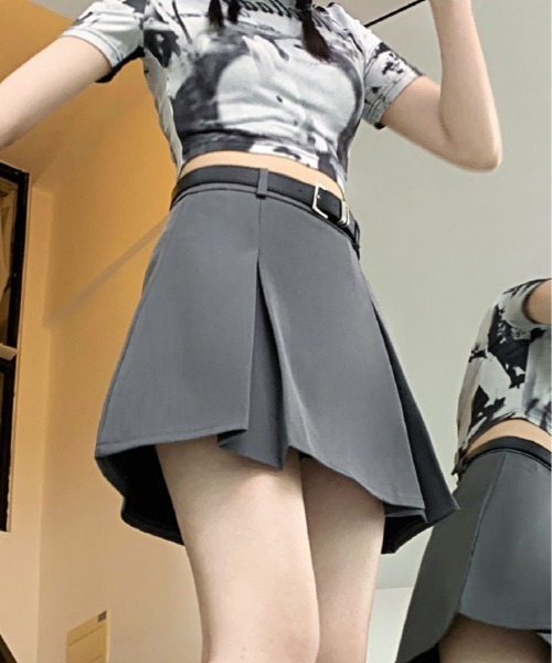kirakiraShop(キラキラショップ)の「タック プリーツ ツイル ミニスカート(スカート・レディース・ブラウン/ブラック/グレー・S/M/L)」の11枚目の写真