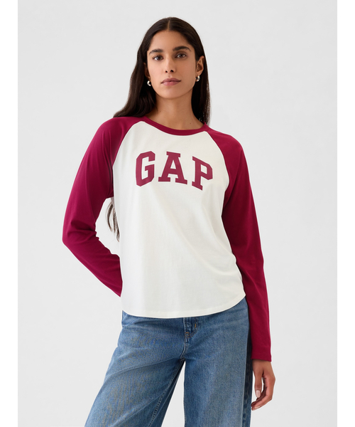 セール】オーガニックコットン ラグラン GAPロゴTシャツ（T