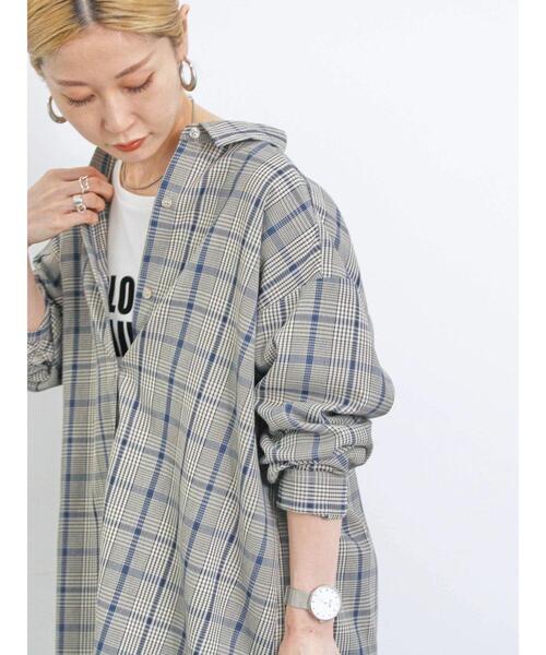 Samansa Mos2 blue（サマンサモスモスブルー）の「【イージーケア】マルチスタイルシャツ（シャツ/ブラウス・レディース・ライトベージュ/キナリ/オフホワイト/サックスブルー/グレー/ベージュ/ブラック・M/L）」の12枚目の写真