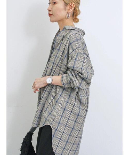 Samansa Mos2 blue（サマンサモスモスブルー）の「【イージーケア】マルチスタイルシャツ（シャツ/ブラウス・レディース・ライトベージュ/キナリ/オフホワイト/サックスブルー/グレー/ベージュ/ブラック・M/L）」の13枚目の写真