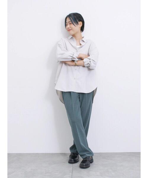 Samansa Mos2 blue（サマンサモスモスブルー）の「【イージーケア】マルチスタイルシャツ（シャツ/ブラウス・レディース・ライトベージュ/キナリ/オフホワイト/サックスブルー/グレー/ベージュ/ブラック・M/L）」の20枚目の写真