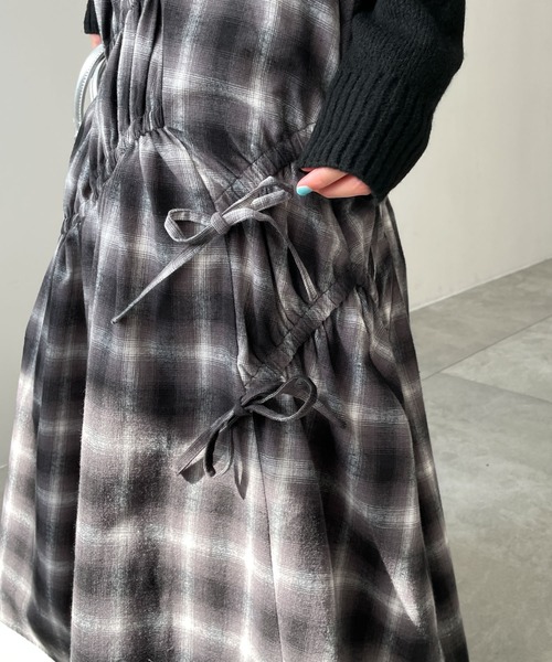 WEGO(ウィゴー)の「WEGO/ギャザーデザインチェックスカート(スカート・レディース・ブラック系その他2・FREE)」の3枚目の写真
