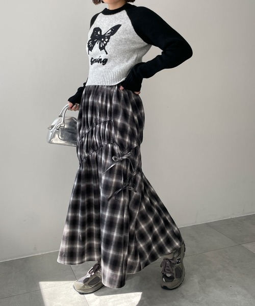 WEGO(ウィゴー)の「WEGO/ギャザーデザインチェックスカート(スカート・レディース・ブラック系その他2・FREE)」の8枚目の写真