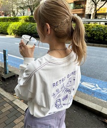 DOUBLE NAME | GAMER BACK刺しゅうロンTEE(Tシャツ/カットソー)