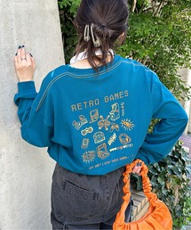 DOUBLE NAME | GAMER BACK刺しゅうロンTEE(Tシャツ/カットソー)