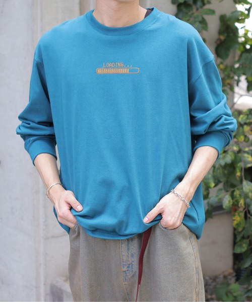 DOUBLE NAME(ダブルネーム)の「GAMER BACK刺しゅうロンTEE(Tシャツ/カットソー・レディース・オフホワイト/スミクロ/グレー/ブルー・FREE)」の15枚目の写真