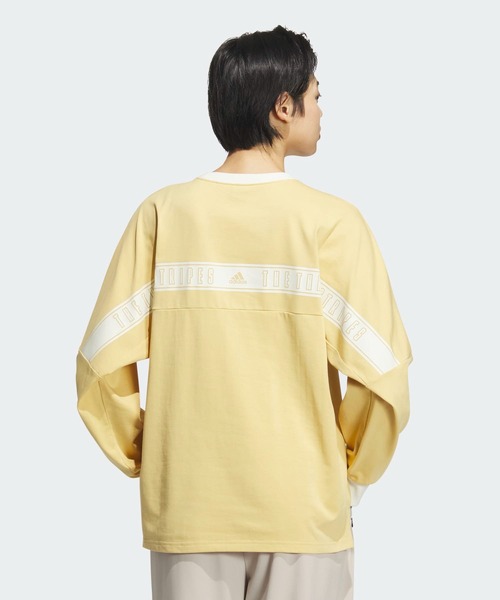 adidas(アディダス)の「ワーディング ルーズフィット シングルジャージー 長袖Tシャツ / ロンT / アディダス adidas(Tシャツ/カットソー・レディース・ベージュ/レッド/ホワイト・XX-LARGE/LARGE/MEDIUM/SMALL/X-LARGE)」の4枚目の写真