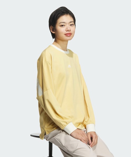 adidas(アディダス)の「ワーディング ルーズフィット シングルジャージー 長袖Tシャツ / ロンT / アディダス adidas(Tシャツ/カットソー・レディース・ベージュ/レッド/ホワイト・XX-LARGE/LARGE/MEDIUM/SMALL/X-LARGE)」の6枚目の写真