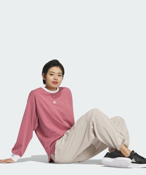 adidas(アディダス)の「ワーディング ルーズフィット シングルジャージー 長袖Tシャツ / ロンT / アディダス adidas(Tシャツ/カットソー・レディース・ベージュ/レッド/ホワイト・XX-LARGE/LARGE/MEDIUM/SMALL/X-LARGE)」の13枚目の写真