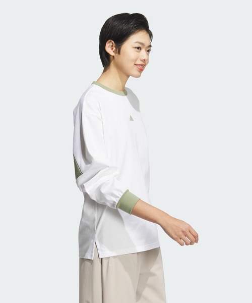 adidas(アディダス)の「ワーディング ルーズフィット シングルジャージー 長袖Tシャツ / ロンT / アディダス adidas(Tシャツ/カットソー・レディース・ベージュ/レッド/ホワイト・XX-LARGE/LARGE/MEDIUM/SMALL/X-LARGE)」の15枚目の写真