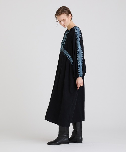 【ハウスオブロータス】新品未使用　ブラッシュドコットン　クロスステッチワンピース ハウスオブロータス♡コットンワンピース HOUSE OF LOTUS（ハウスオブ