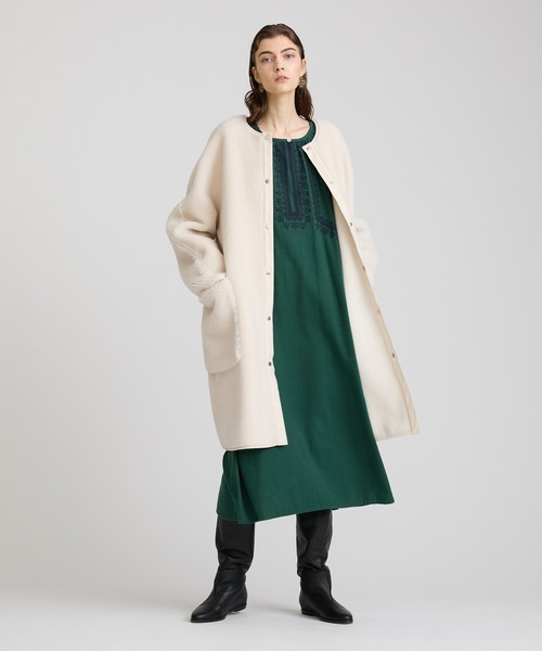 【ハウスオブロータス】新品未使用　ブラッシュドコットン　クロスステッチワンピース HOUSE OF LOTUS（ハウスオブロータス）の「ブラッシュドコットンクロス