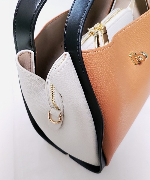 Q（キュー）の「3レイヤーヒネリトート（トートバッグ・レディース・キャメル/アイボリー・ONE SIZE）」の12枚目の写真