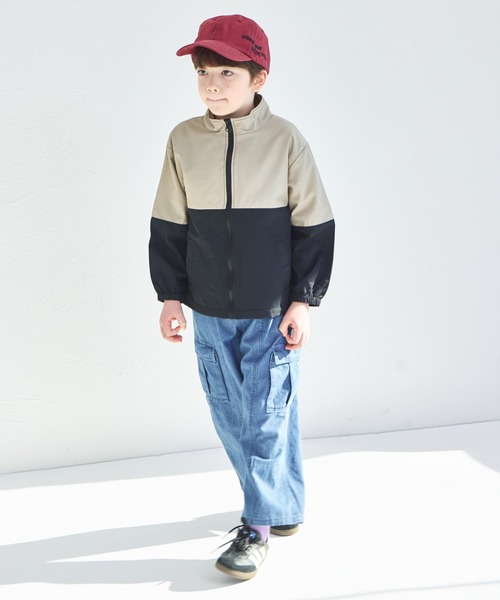 pairmanon（ペアマノン）の「バイカラー ナイロン ジャケット（ナイロンジャケット・キッズ・ブルー/ブラック/ピンク/テラコッタ/ラベンダー/ベージュ/パープル・100/120/90/150/110/140/130）」の16枚目の写真