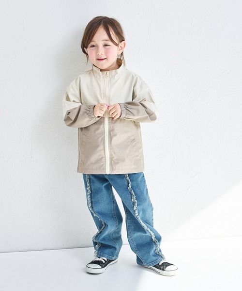 pairmanon（ペアマノン）の「バイカラー ナイロン ジャケット（ナイロンジャケット・キッズ・ブルー/ブラック/ピンク/テラコッタ/ラベンダー/ベージュ/パープル・100/120/90/150/110/140/130）」の8枚目の写真