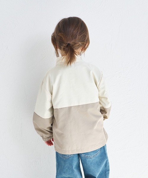 pairmanon（ペアマノン）の「バイカラー ナイロン ジャケット（ナイロンジャケット・キッズ・ブルー/ブラック/ピンク/テラコッタ/ラベンダー/ベージュ/パープル・100/120/90/150/110/140/130）」の10枚目の写真