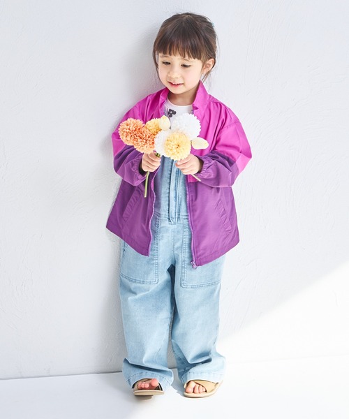 pairmanon（ペアマノン）の「バイカラー ナイロン ジャケット（ナイロンジャケット・キッズ・ブルー/ブラック/ピンク/テラコッタ/ラベンダー/ベージュ/パープル・100/120/90/150/110/140/130）」の11枚目の写真