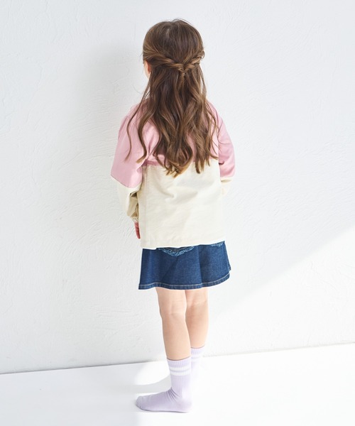 pairmanon（ペアマノン）の「バイカラー ナイロン ジャケット（ナイロンジャケット・キッズ・ブルー/ブラック/ピンク/テラコッタ/ラベンダー/ベージュ/パープル・100/120/90/150/110/140/130）」の17枚目の写真