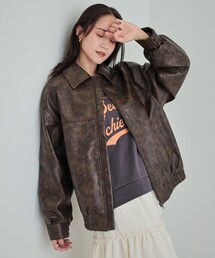 Cutie Blonde | 【雑誌掲載】レザー調 オーバーブルゾン(ブルゾン)