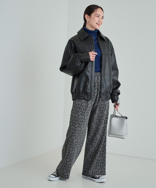 Cutie Blonde（キューティーブロンド）の「【雑誌掲載】レザー調 オーバーブルゾン（ブルゾン・レディース・ブラック/ブラウン系その他・02/03/04）」の5枚目の写真