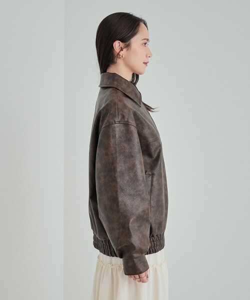 Cutie Blonde（キューティーブロンド）の「【雑誌掲載】レザー調 オーバーブルゾン（ブルゾン・レディース・ブラック/ブラウン系その他・02/03/04）」の12枚目の写真