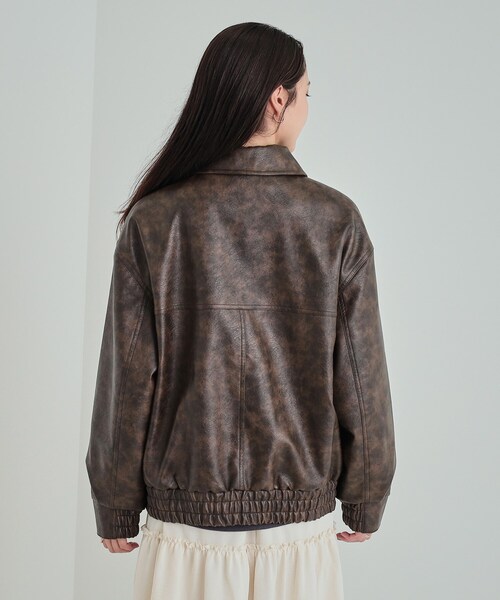 Cutie Blonde（キューティーブロンド）の「【雑誌掲載】レザー調 オーバーブルゾン（ブルゾン・レディース・ブラック/ブラウン系その他・02/03/04）」の13枚目の写真