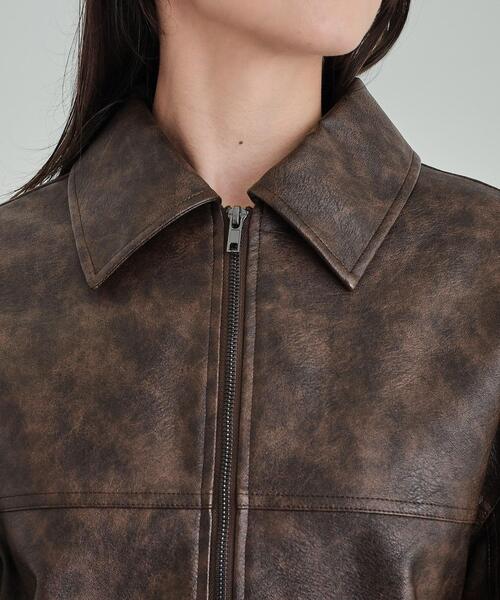 Cutie Blonde（キューティーブロンド）の「【雑誌掲載】レザー調 オーバーブルゾン（ブルゾン・レディース・ブラック/ブラウン系その他・02/03/04）」の14枚目の写真