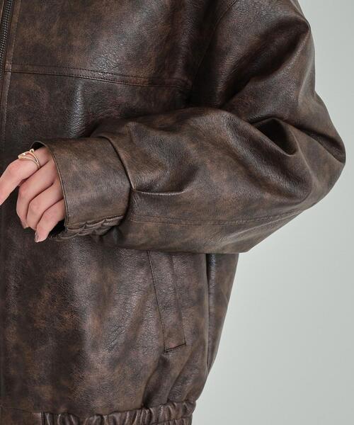 Cutie Blonde（キューティーブロンド）の「【雑誌掲載】レザー調 オーバーブルゾン（ブルゾン・レディース・ブラック/ブラウン系その他・02/03/04）」の15枚目の写真