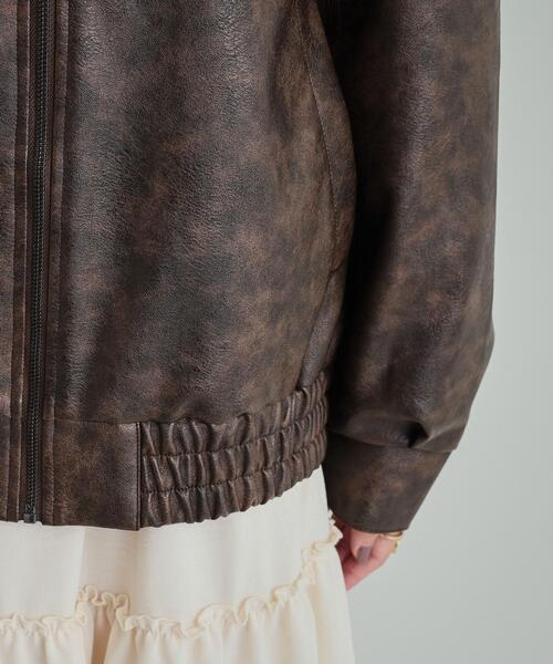 Cutie Blonde（キューティーブロンド）の「【雑誌掲載】レザー調 オーバーブルゾン（ブルゾン・レディース・ブラック/ブラウン系その他・02/03/04）」の17枚目の写真