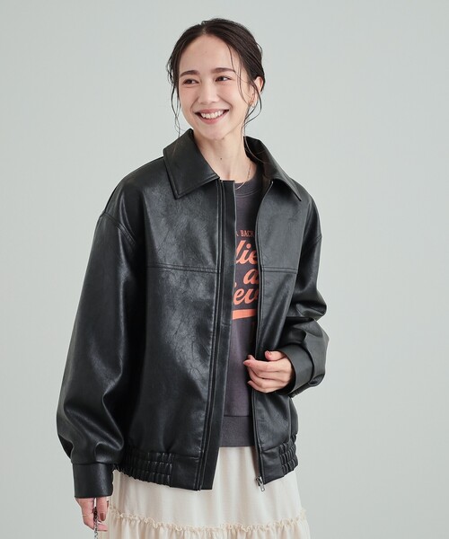 Cutie Blonde（キューティーブロンド）の「【雑誌掲載】レザー調 オーバーブルゾン（ブルゾン・レディース・ブラック/ブラウン系その他・02/03/04）」の19枚目の写真